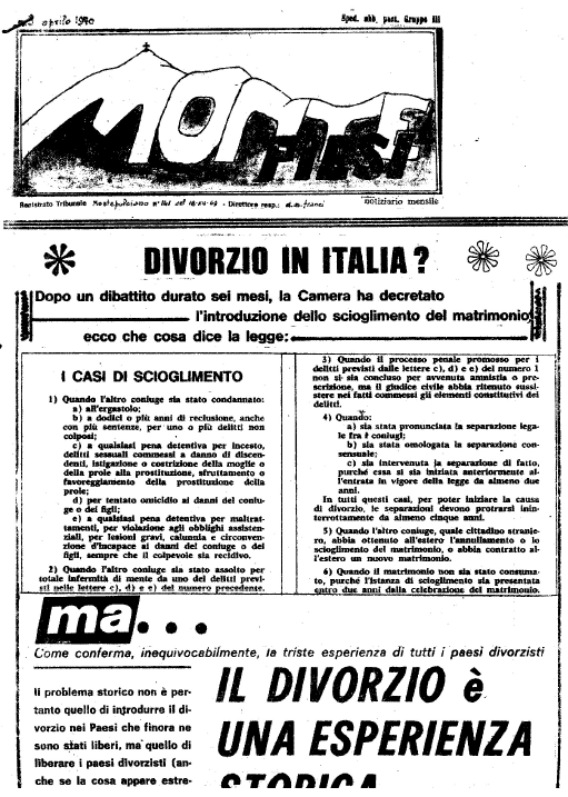 Primo numero Dicembre 1969